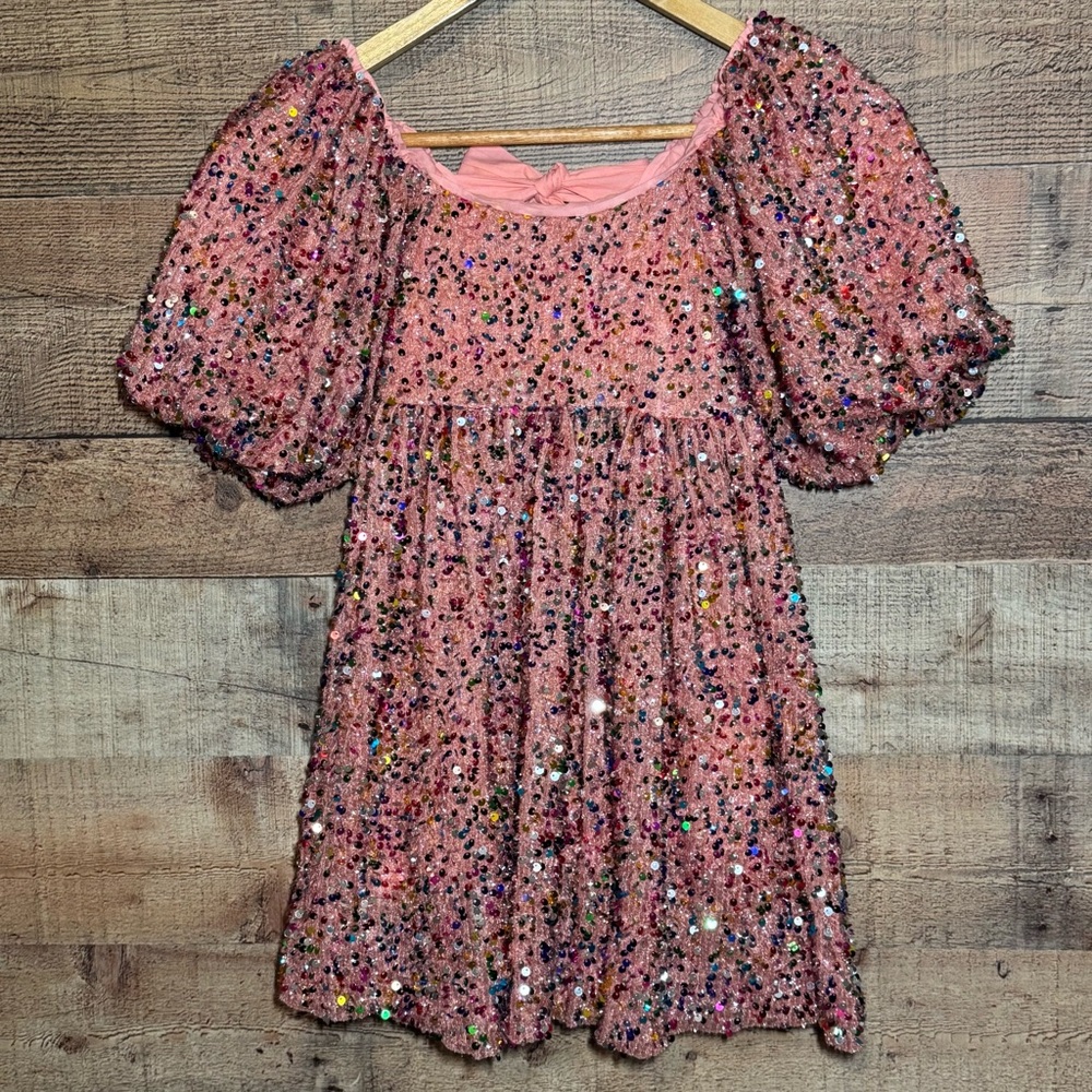 Lola + The Boys Sequin Strawberry Birthday Cake Pink Dress size 4 NWT - Picture 2 of 15